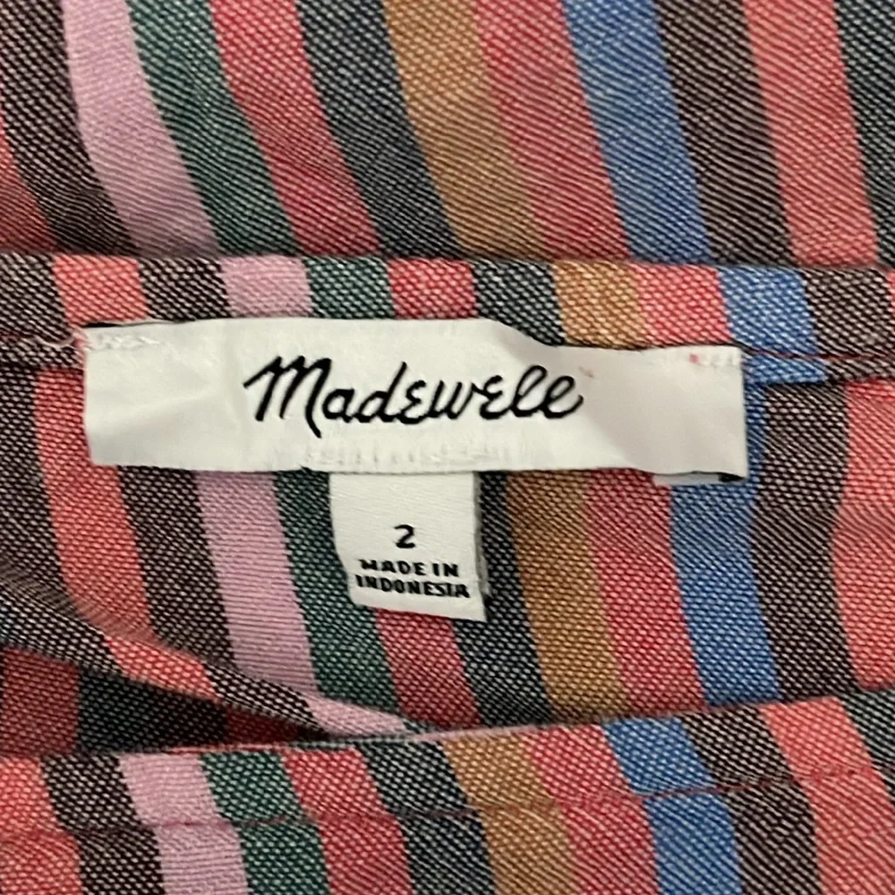 Madewell Tie Front Cami Top in Rainbow Stripe - Picture 4 of 4